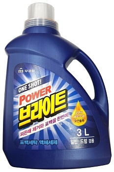 Mukunghwa Жидкое средство для стирки One Shot! Power Bright Liquid Detergent (Container), 3 л