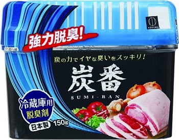 Kokubo Дезодорант-поглотитель неприятных запахов для общего отделения холодильника с древесным углем, 150 г
