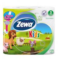 Туалетная бумага трехслойная ZEWA deluxe детская 4 шт