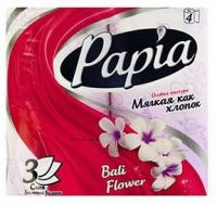 Туалетная бумага Papia трёхслойная балийский цветок 4 рулона