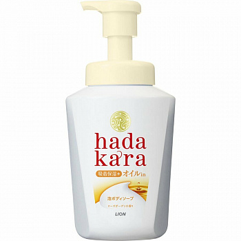 Lion  Бархатное экстра-увлажняющее мыло-ПЕНКА для тела с ароматом розового сада “Hadakara" 530 мл