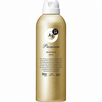 SHISEIDO "Ag DEO24 Premium" Спрей дезодорант-антиперспирант с ионами серебра без запаха 180 г
