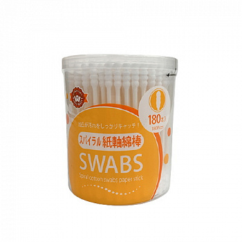 Watts Ватные палочки спиралевидные с бумажным стержнем, 180 шт