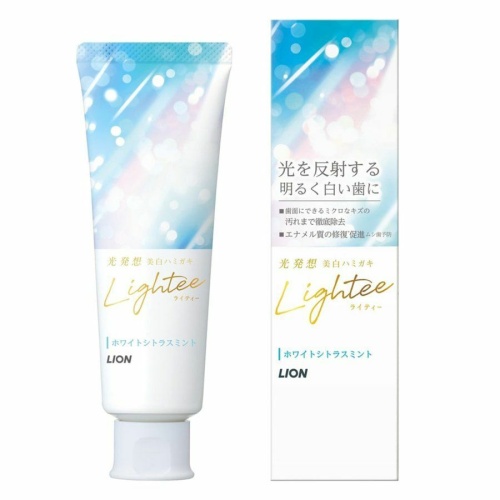 LION Зубная паста "Lightee" для восстановления белизны и красоты зубной эмали со вкусом мяты и цитруса 100 г (коробка)