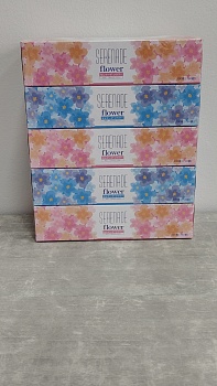 Ideshigyo Двухслойные бумажные салфетки "Serenade Flower" (произведены на воде с горы Фудзи), 150 шт. х 5 пачек