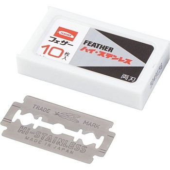 Feather Сменные двухсторонние лезвия (с платиной) "FEATHER Flamingo T" 10 лезвий