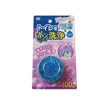 "Okazaki" Очищающая и дезодорирующая таблетка для бачка унитаза, окрашивающая воду в голубой цвет (с ароматом лаванды) 100 гр