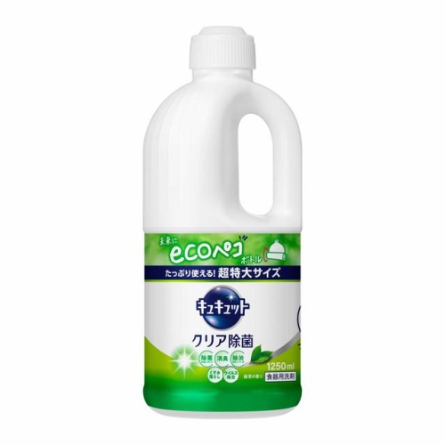 KAO Средство для мытья посуды и кухонных раковин "CuCute" с лимонной кислотой (с ароматом зелёного чая / от стойких загрязнений) 1250 мл, канистра