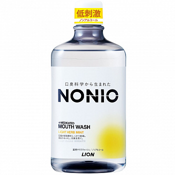 LION Ежедневный зубной ополаскиватель "Nonio" с длительной защитой от неприятного запаха (без спирта, легкий аромат трав и мяты) 1000 мл