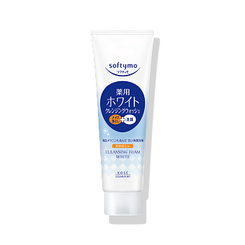 KOSE Крем-пенка "Softymo" для умывания и удаления макияжа выравнивающая тон кожи с витамином С 190 г