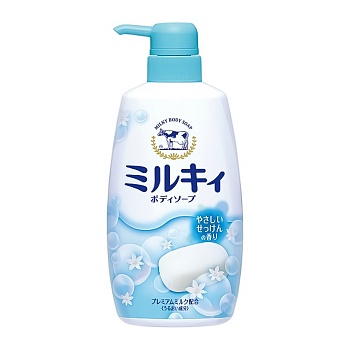 COW BRAND Жидкое пенное мыло для тела c керамидами и молочными протеинами Milky аромат свежести 550 мл