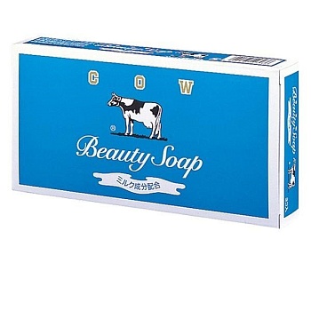 COW Молочное освежающее мыло с прохладным ароматом жасмина «Beauty Soap» синяя упаковка (кусок 85 г × 3 шт.)