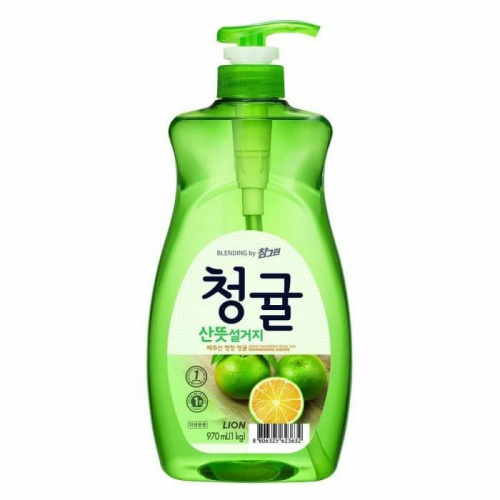 Lion Chamgreen Средство для мытья посуды, овощей и фруктов Зеленый цитрус 970 мл