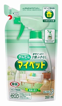 KAO Бытовое чистящее средство "Easy My Pet" с ароматом свежей зелени 350 мл (мягкая упаковка)