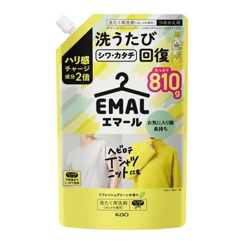 KAO Жидкое средство "Emal" для стирки деликатных тканей (аромат свежей зелени) 810 г