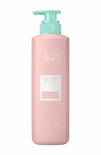 KAO Бальзам "Essential Flat" для придания гладкости от корней до кончиков мягким и пушистым кучерявым волосам "Гладкий шёлк" 500 мл