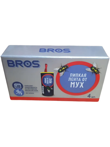 Bros Липкая лента от мух 4 шт