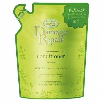 Nihon detergent Wins Увлажняющий бальзам-ополаскиватель по уходу за поврежденными волосами, 370 мл, мягкая упаковка