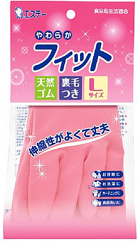 ST Перчатки хозяйственные Family, средней толщины, с внутренним покрытием, цвет: розовый. Размер L