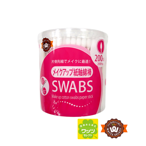 Watts Ватные палочки для макияжа с бумажным стержнем, 200 шт