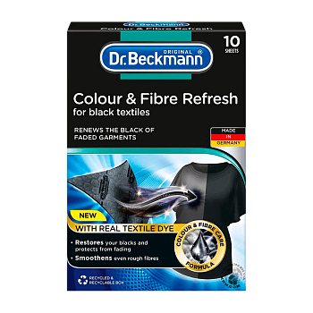 Dr. Beckmann Салфетки для обновления черного цвета и ткани, 10 шт.