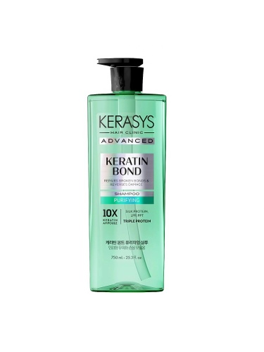 KeraSys ADVANCED KERATIN BOND Шампунь для чувствительной кожи головы, поврежденных и сухих волос, Очищение 600мл
