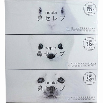 NEPIA "Funny Noses" Бумажные двухслойные салфетки 200 шт. (упаковка из 3 коробок)