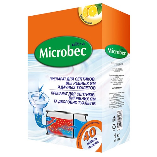 Bros Microbec Средство для септика для биоразложения содержимого септика 1 кг