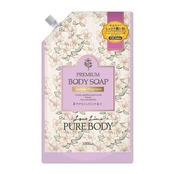 Mitsuei "Love Line" "Pure Body Jasmine" увлажняющий гель для душа с аргановым маслом, гиалуроновой кислотой, коллагеном с ароматом жасмина 1000 мл