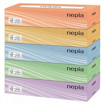 NEPIA Двухслойные бумажные салфетки классические "Nepia" 200 шт. х 5 коробок