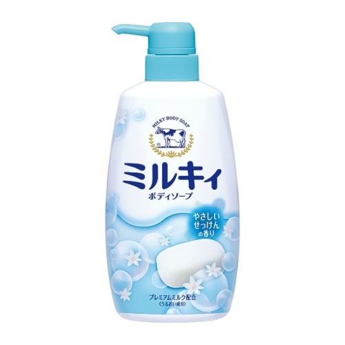 COW BRAND Жидкое пенное мыло для тела c керамидами и молочными протеинами Milky аромат свежести 550 мл