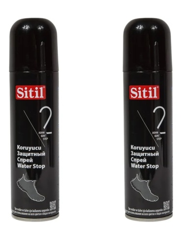 Sitil Набор Водоотталкивающий спрей для обуви Black edition Waterstop 150 мл 2шт