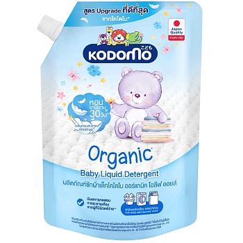 LION "Кодомо" Жидкое средство для стирки 1300мл для детских вещей Organic(0+) оливковое масло /мягк.уп