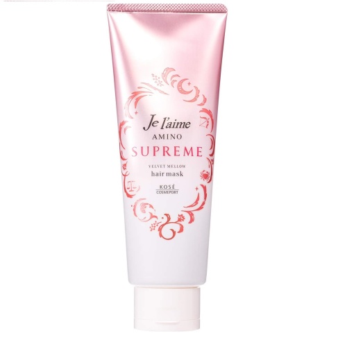 KOSE Маска "Je l'aime Amino Supreme" с двойным роскошным восстановлением глубокоповреждённых и вьющихся волос «Вельветовое увлажнение и гладкость» 230 г
