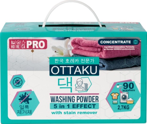 OTTAKU 5in1 EFFECT Концентрированный универсальный стиральный порошок с пятновыводителем, 2,7 кг