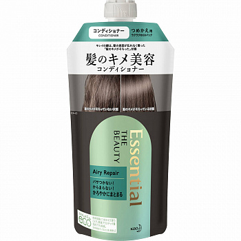 KAO Кондиционер "Essential The Beauty" для повреждённых волос разглаживающий кутикулу "Объём и восстановление" (мягкая упаковка с крышкой) 340 мл