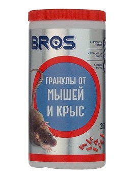 Bros Гранулы от крыс и мышей (банка с дозатором) 250 г