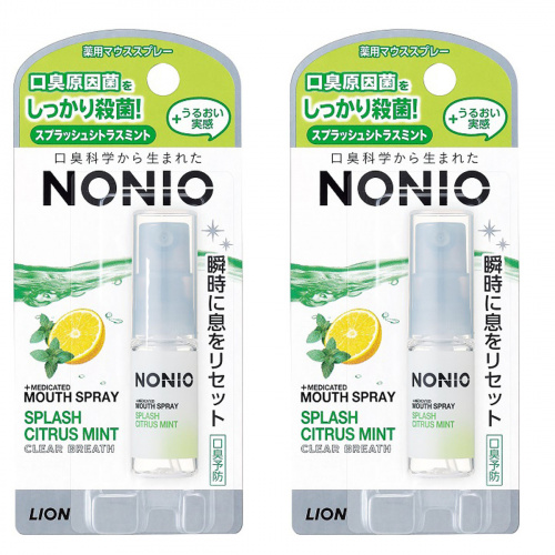 НАБОР Спрей для свежего дыхания Lion Nonio Splash Citrus Mint с ароматом цитрусовых и мяты, 5 мл - 2 штуки