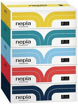 NEPIA  Бумажные салфетки двухслойные мягкие "Premium Soft" 5 пачек* 180 шт