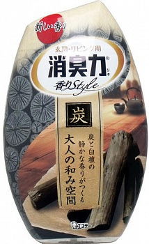 ST Ароматизатор для дома жидкий ST Shoushuuriki , c ароматом древесного угля и сандалового дерева, 400 мл