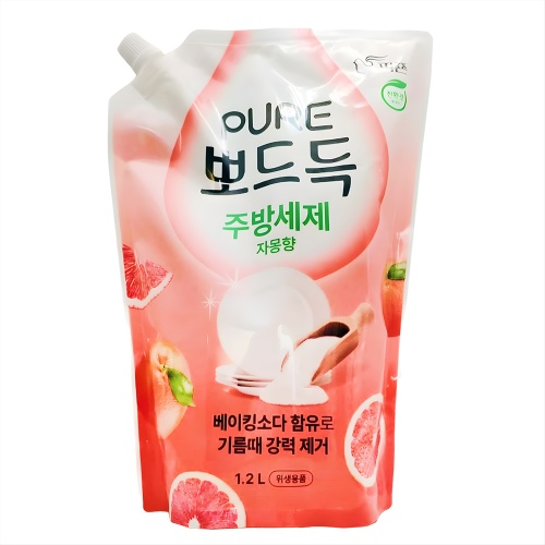 Pigeon "Пьюэ" Гель для мытья посуды Grapefruit (подходит для мытья овощей и фруктов) 1,2 л