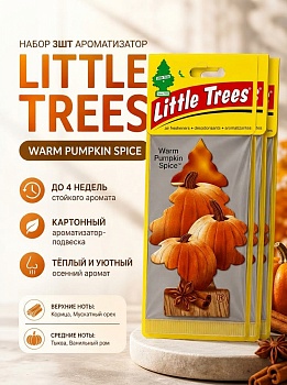 НАБОР LITTLE TREES Ароматизатор Ёлочка "Пряная тыква" (Warm Pumpkin Spice) 3шт