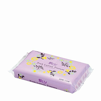 Kami Shodji Бумажные розовые двухслойные салфетки с коэнзимом Q10 Ellemoi Pink, 110шт. (1 пачка)