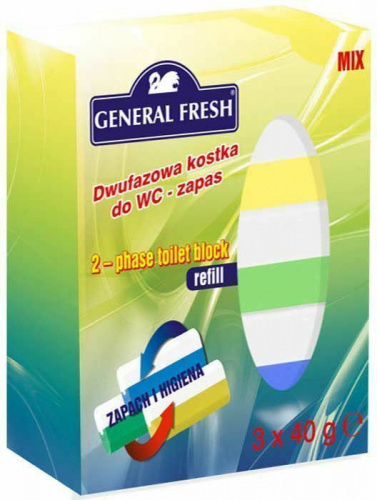 General Fresh Двухкомпонентный ароматический вкладыш к подвеске 3 по 40 гр микс 1 шт