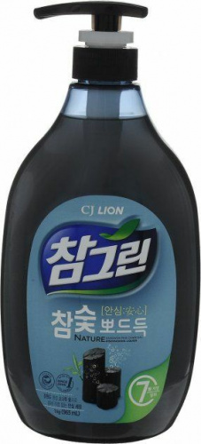 CJ LION Средство для мытья посуды, фруктов, овощей "Chamgreen - Древесный Уголь" 1000 г