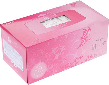 Kami Shodji Бумажные двухслойные салфетки с шелком "ELLEMOI" "Kinu-bi", 200шт (1 пачка)