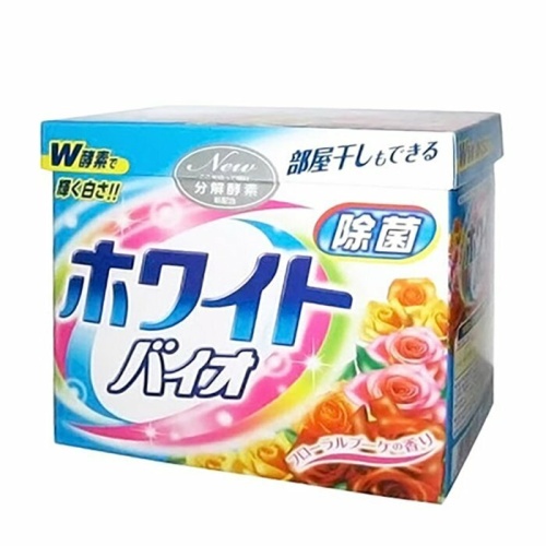 Nihon Detergent  Стиральный порошок "White Bio Plus Antibacterial" (с кондиционером, цветочный аромат) 0,8 кг