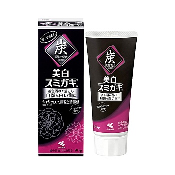 Kobayashi Зубная паста "Bihaku Sumigaki" отбеливающая с гранулами угля (вкус мяты и цветочного чая) 90 г