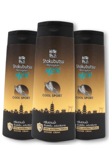 Набор Крем-гель для душа LION "Shokubutsu"  3*200мл "Cool Sport" освежающий