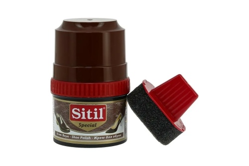 Shoe Polish 200 ml, /темно-коричневый/, крем-блеск для обуви, Sitil (Цвет: темно-коричневый;Размер: )